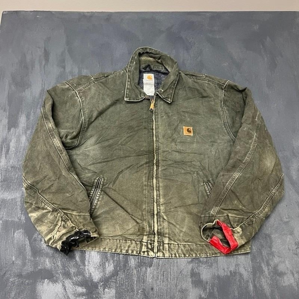 Vintage Carhartt Detriot Jacket Mens 2XL Gray 1990s Blanket Lined